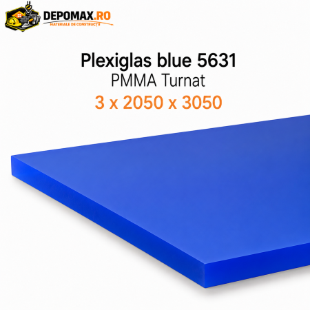 Plexiglas Blue 5631 PMMA turnat satinat 3 x 2050 x 3050 mm